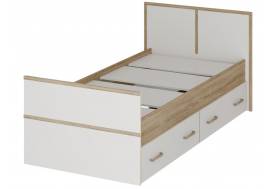 Кровать Сакура 0.9 LIGHT с проложками Дуб сонома-Белый