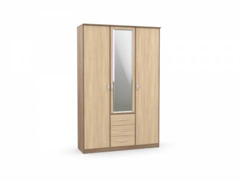 Шкаф комбинированный Дуэт Люкс с зеркалом ясень шимо