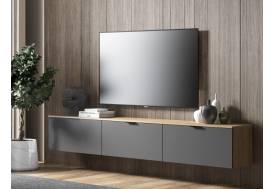 Тумба ТВ Осло М23 ручка торцевая Дуб золото/Графит Софт