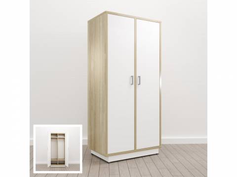 Шкаф глубокий для одежды (Е-15) Eclectic eco Дуб рокпайл-белый