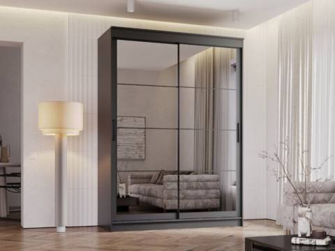 Шкаф-купе Гранд-1 1600 Графит-двери Зеркало