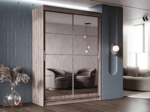 Шкаф-купе Гранд-1 1600 Дуб Горный-двери Зеркало