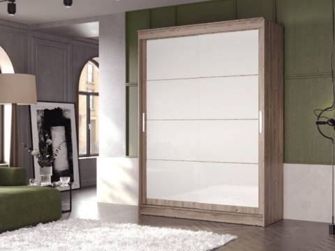 Шкаф-купе Гранд-1 1600 Дуб Горный-двери Лакобель белый