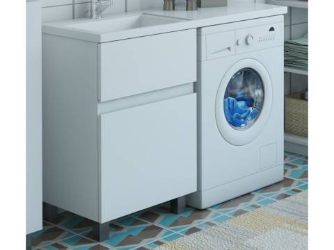 Тумба с раковиной Dallas Luxe 1200 напольная 2 ящика левая