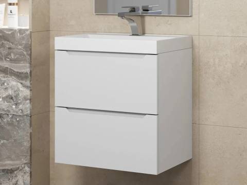 Тумба с раковиной Uperwood Tanos матовая белая 50 см