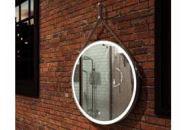 Зеркало Uperwood Round LED подсветка белый ремень D 80 см