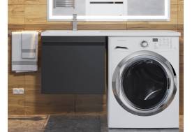 Тумба с раковиной Uperwood Magenta 60-120 см подвесная черная выдвижной ящик левая