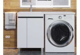 Тумба с раковиной Uperwood Magenta 60-120 см напольная белая/графит с дверцами левая