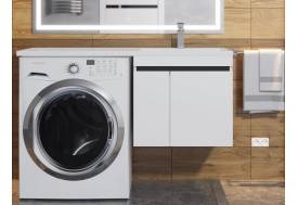 Тумба с раковиной Uperwood Magenta 60-120 см подвесная белая/графит с дверцами правая