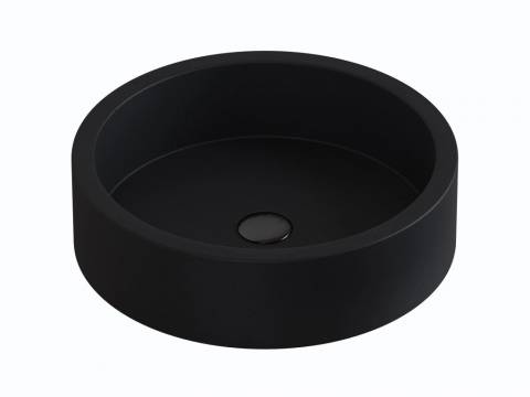Раковина Uperwood Round бетонная черная