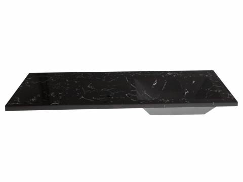 Раковина над стиральной машиной Uperwood Марсал правая черный мрамор