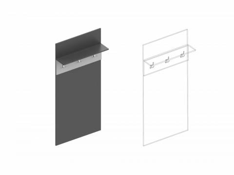 Панель Вита под вешалки 800 тёмно серый лофт