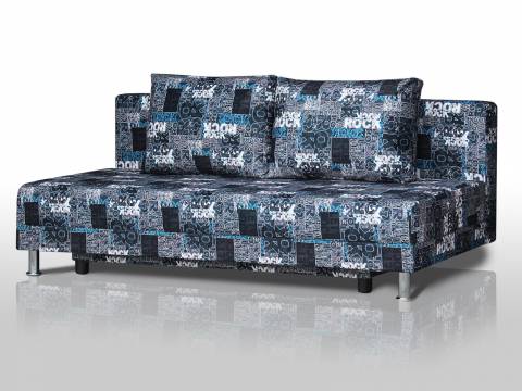 Диван Комфорт Лайт без подлокотников 2 подушки с принтом