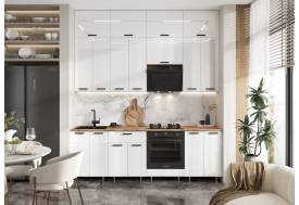 Кухня Рио NEW 2,4/1350м (490) Компоновка №3 Белый глянец, Дуб Крафт
