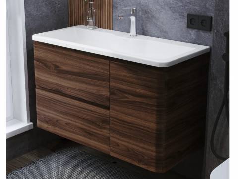 Тумба с раковиной Роберто 100 подвесная Орех Пекан шоколад