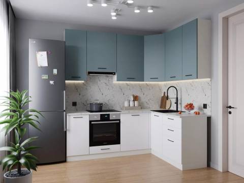 Кухонный гарнитур Ниагара 2200х1600 (верх 950 мм) верх МДФ
