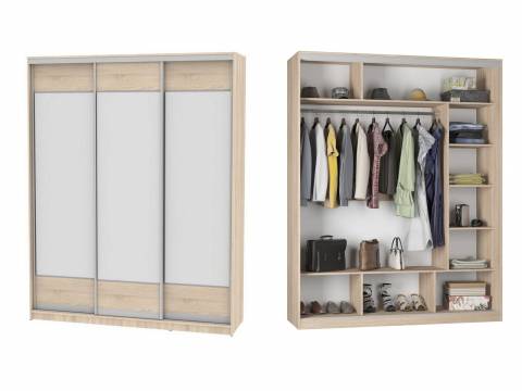 Шкаф-купе Белла B-220х180х60-2 (D8D8D8)