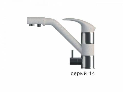 Смеситель для кухни Дуо Polygran Серый 14