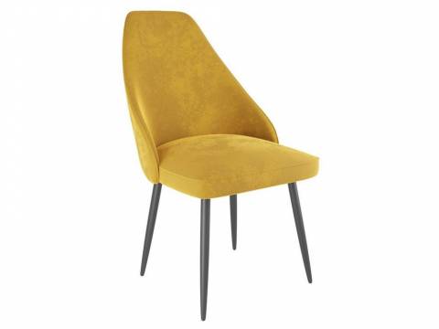 Стул Милан велюр желтый ножки черные