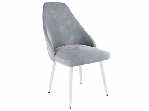 Стул Милан велюр серый ножки белые