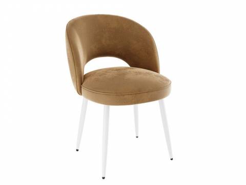 Стул Моли велюр беж ножки белые