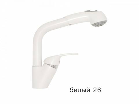 Смеситель для кухни Высокая лейка Polygran Белый 26